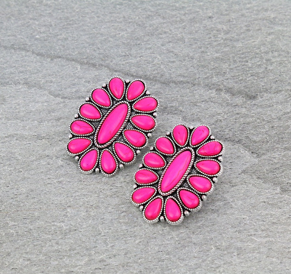 Megan Roped Oval Cluster Stud Earrings