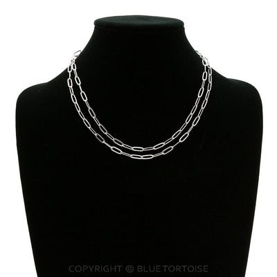 Fashion Chain 2 Strand Paperclip Necklace