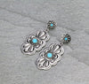 Crescent Ridge Fashion Silver Earrings - Turquoise