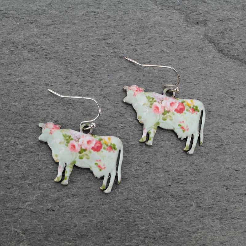Floral Farm Life Fish Hook Earrings