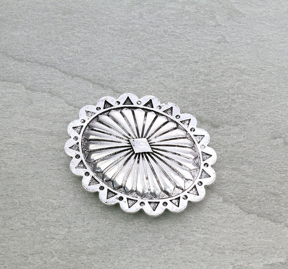 Scalloped Edge Fashion Concho Belt Buckle