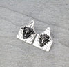 Geraldine Hammered Cow Tag Post Earrings - Silver