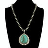 Bryant 10mm Fashion Navajo Necklace With Natural Stone Teardrop Pendant - Turquoise