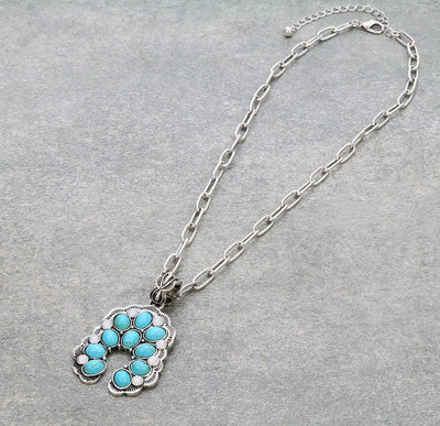 Western Squash Blossom Pendant Necklace