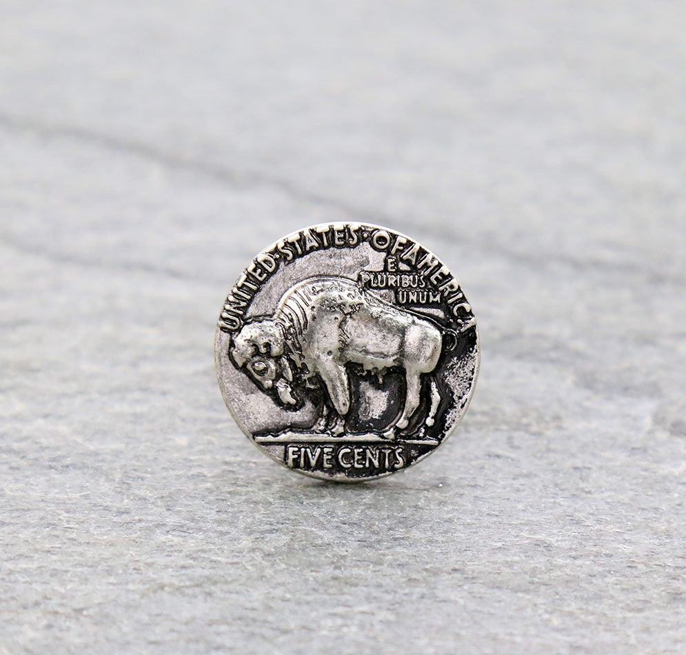 Fashion Buffalo Coin Ring