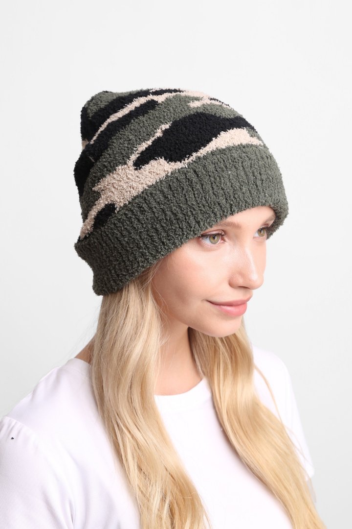 Camouflage Ribbed Trim Beanie