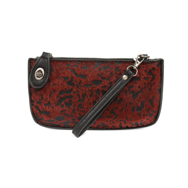 Red Fur Abstract Mini Crossbody Wristlet Clutch