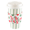 Green Ticking Tis The Season Sleeve Cup with Lid