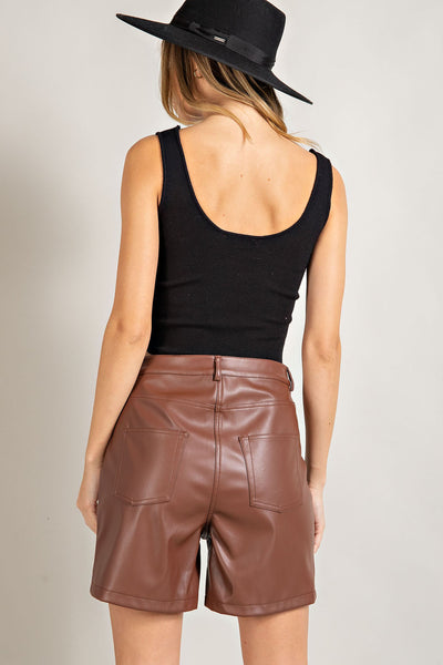 Jessica Faux Leather Shorts