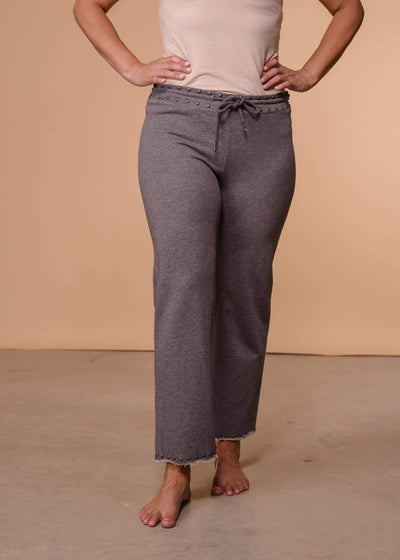 Accessorize In Style Capris Grey Studded Pants