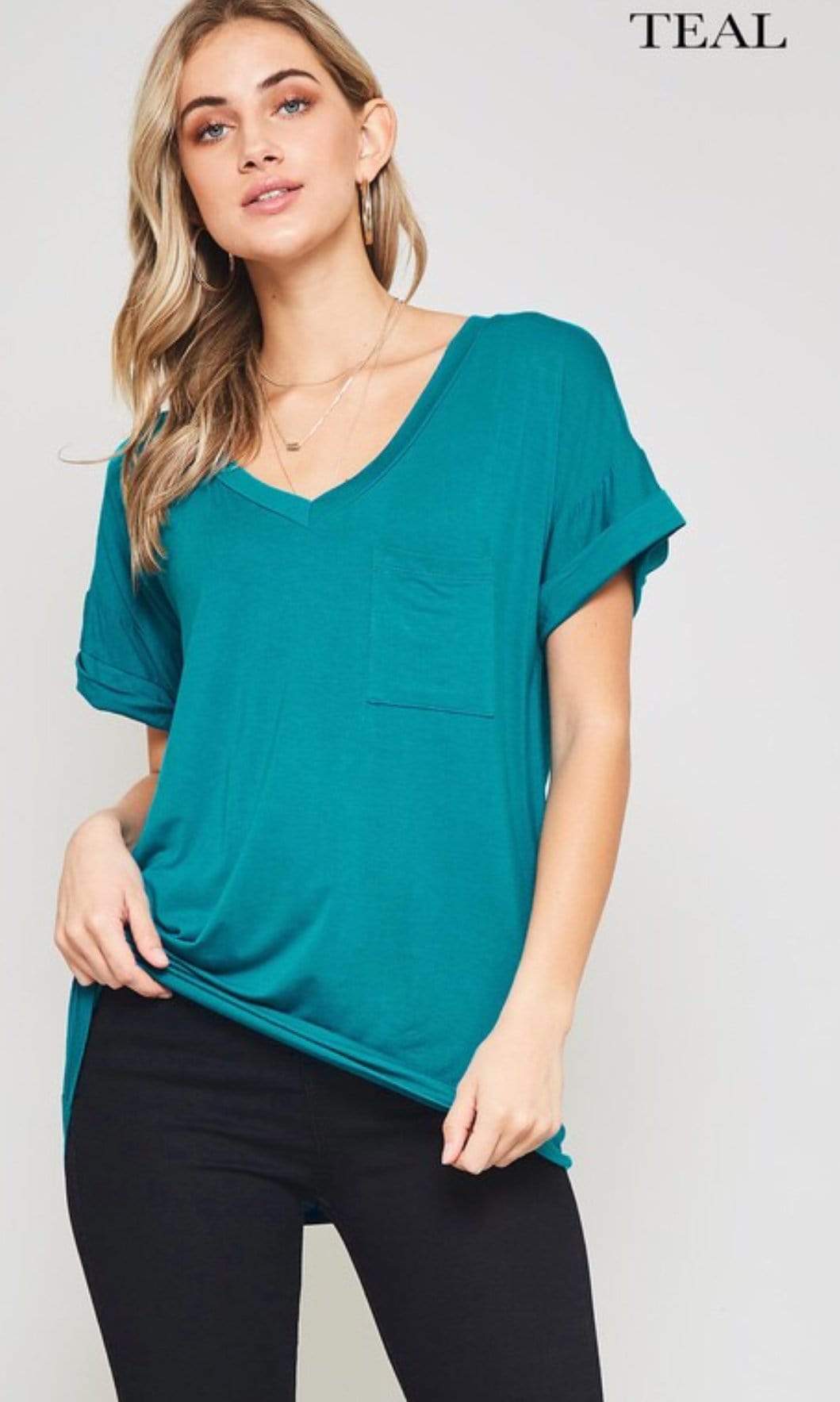Pocket V Neck Boyfriend Tee