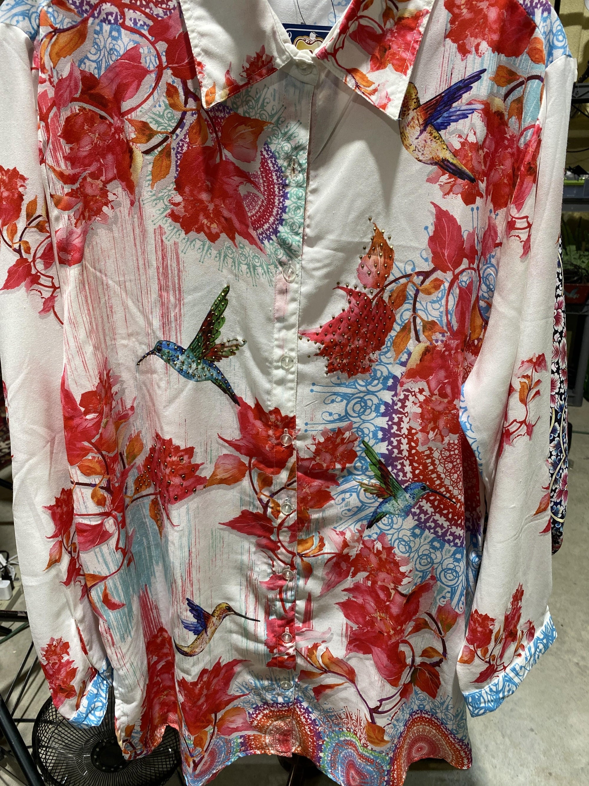Accessorize In Style Dressy AIS Collared Blouse - Hummingbird