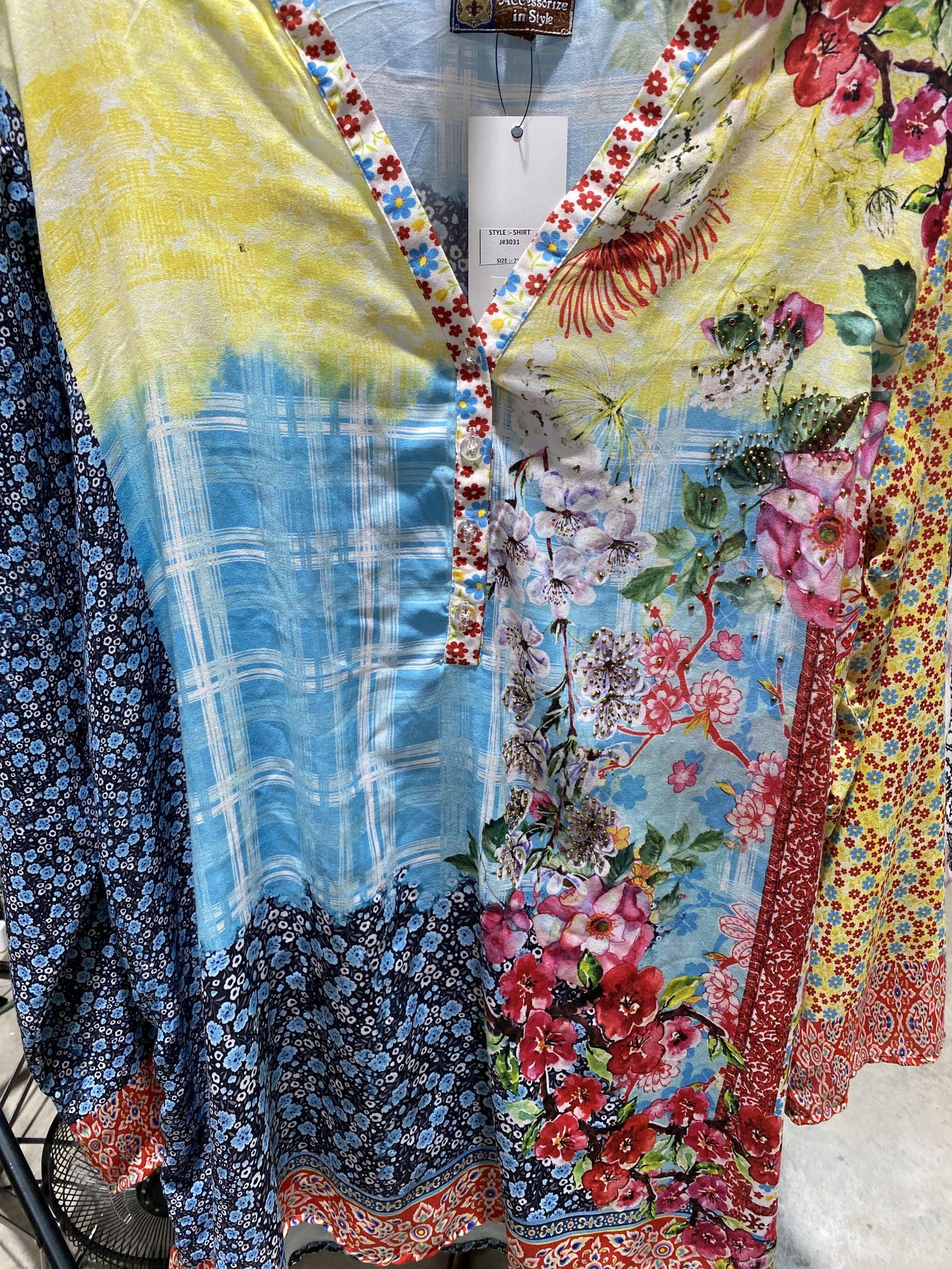 Accessorize In Style Dressy AIS Deep V-Neck Blouse - Yellow