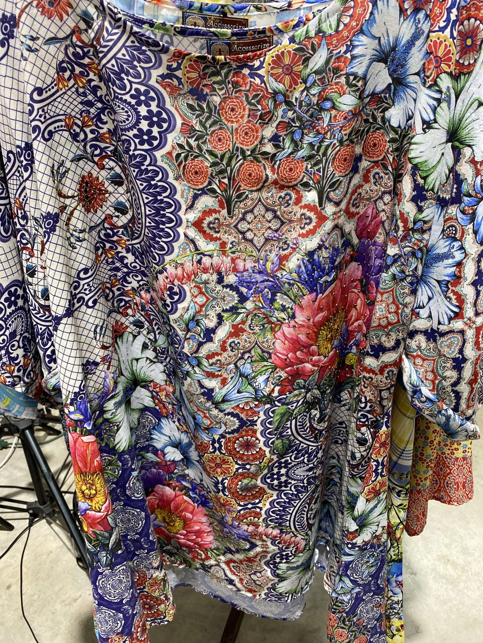 Accessorize In Style Dressy AIS Scoop Neck Blouse - Royal