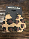 Fashion Cork Leopard Teardrop Earrings
