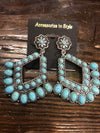 Accessorize In Style Fashion Earrings Fashion Silver Chandelier Earrings - Turquoise