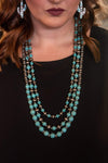 Accessorize In Style Fashion Necklaces 3 Strand Waterfall Necklace - Turquoise