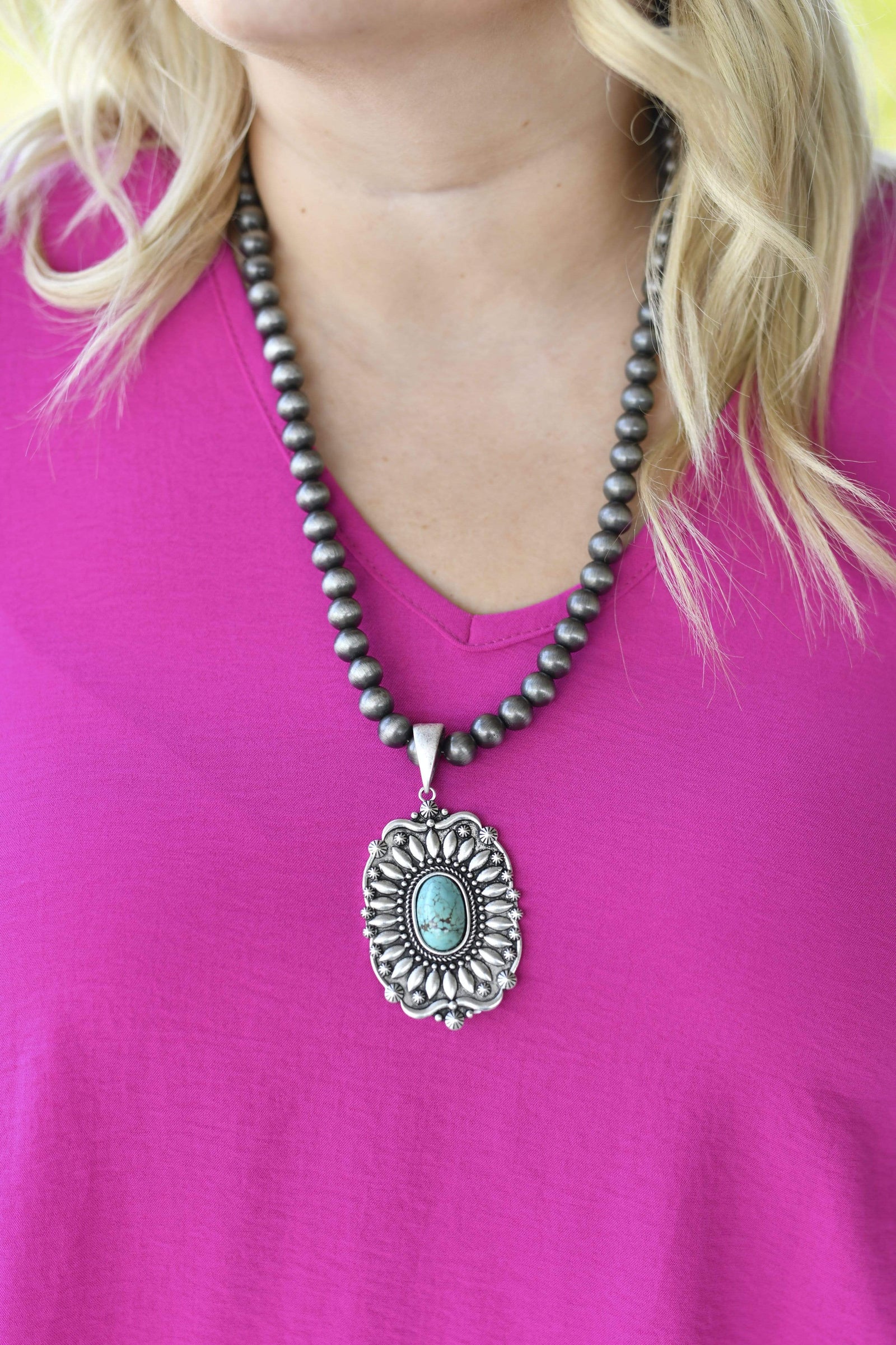 Accessorize In Style Fashion Necklaces Darla Fashion Silver Pendant Necklace