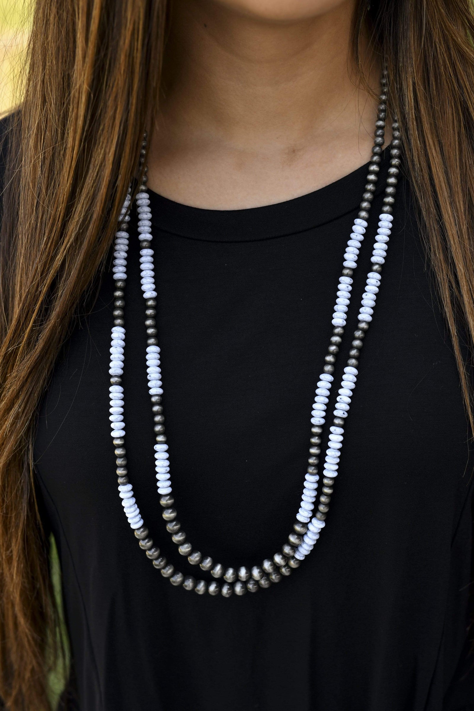 Accessorize In Style Fashion Necklaces Double Strand Silver & White - hannah