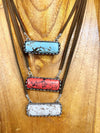 Accessorize In Style Fashion Necklaces Fashion Bar Necklace On Leather -Red