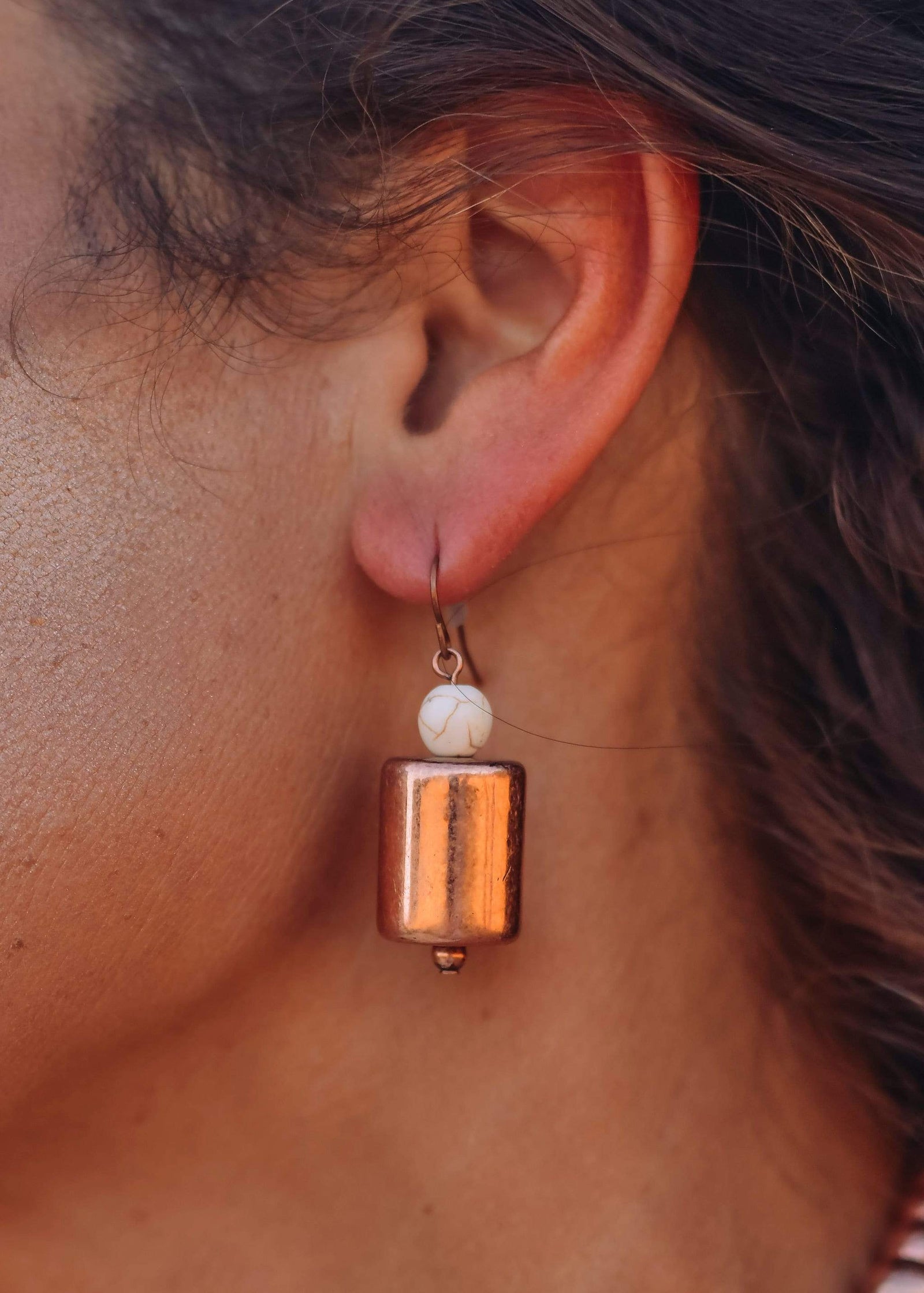 Accessorize In Style Fashion Necklaces Fashion Copper Cylinder Bead Necklace SET