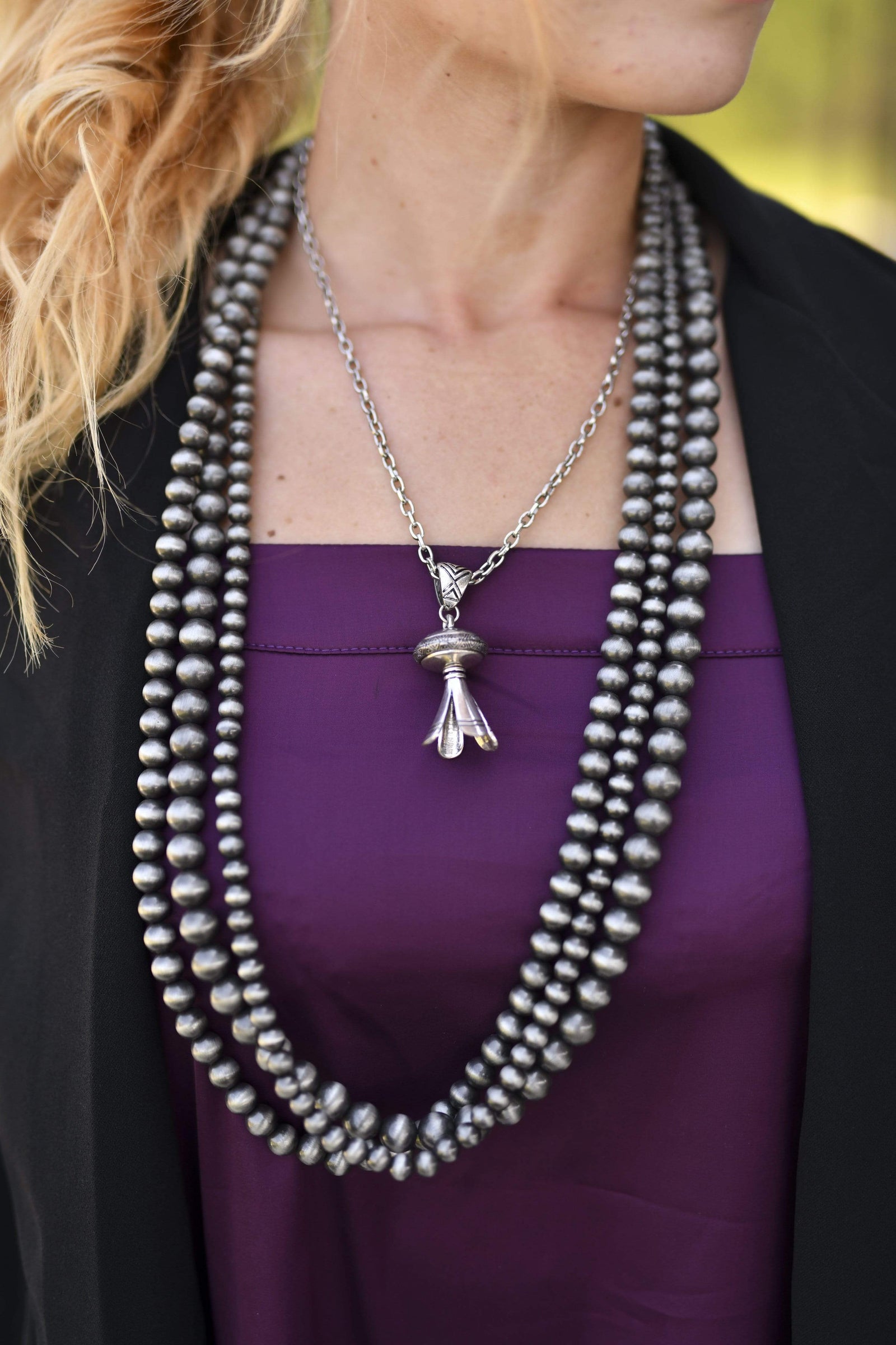 Accessorize In Style Fashion Necklaces Fashion Flute Blossom On Chain