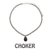 Accessorize In Style Fashion Necklaces Fashion Navajo Pearl Black Stone Pendant Choker