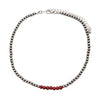 Accessorize In Style Fashion Necklaces Fashion navajo pearl choker with red beads
