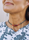 Accessorize In Style Fashion Necklaces Fashion Navajo Pearl Stone Choker - Red