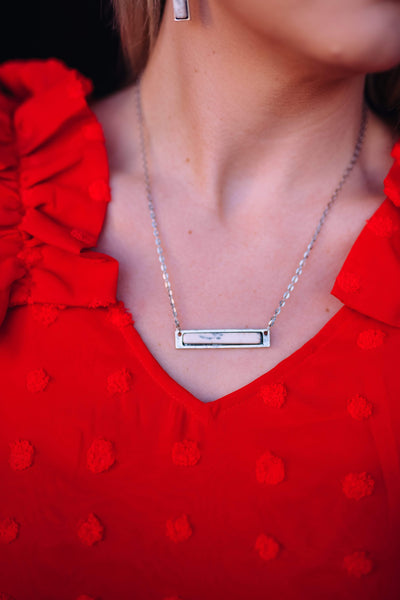 Accessorize In Style Fashion Necklaces Fashion Silver Bar Necklace - White