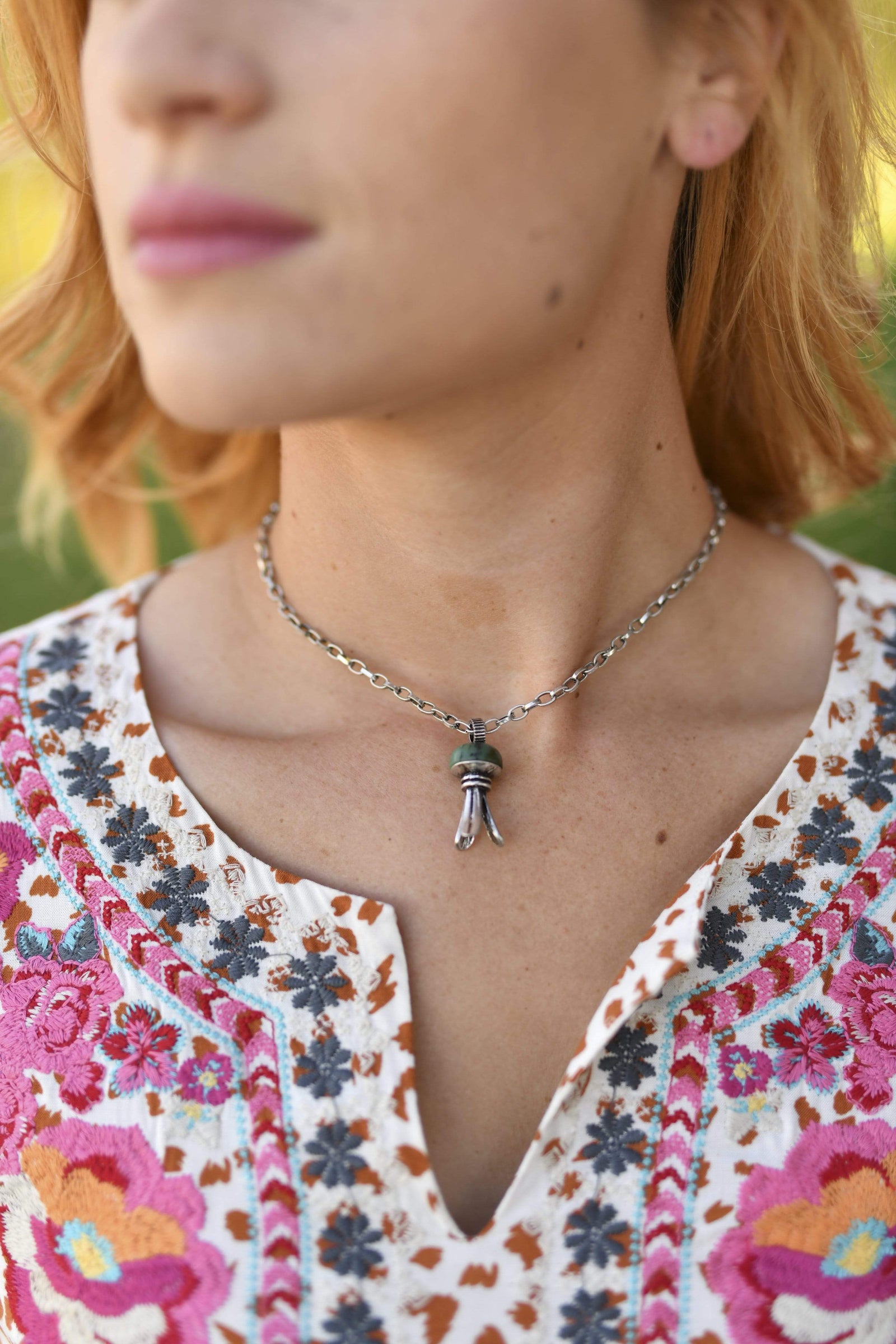 Accessorize in Style Fashion Necklaces Fashion Turquoise Blossom Pendant