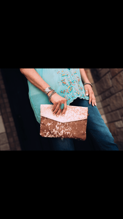 Accessorize In Style Handbags Cowhide Envelope Clutch