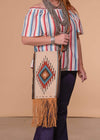Accessorize In Style Handbags Creme Aztec Blanket Cross Body With Fringe