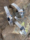 Accessorize In Style Sterling Bracelets Cora Square Sterling Cuff White Buffalo Mix