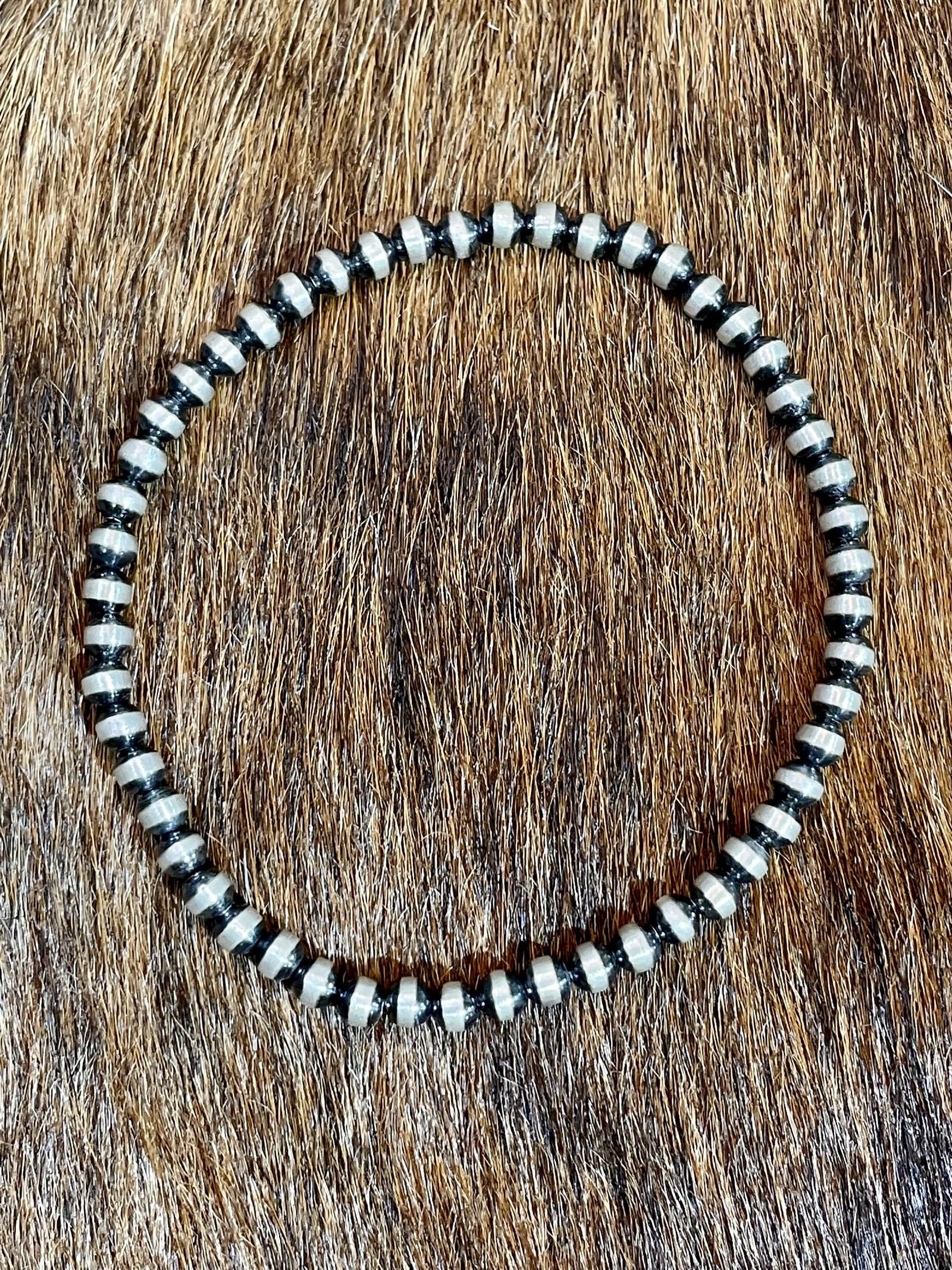 Accessorize In Style Sterling Bracelets Libby 4mm Stretch Navajo bracelet