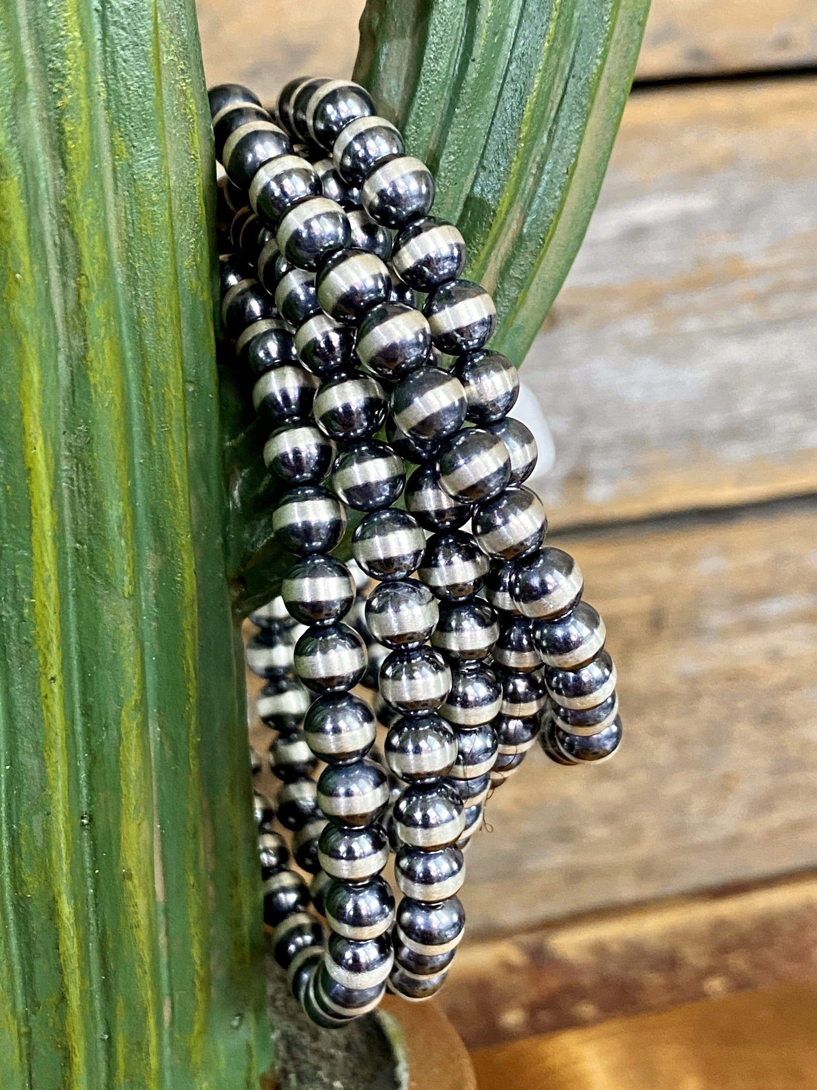 Charlie 5mm Stretch Navajo Sterling Bracelet