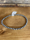 Accessorize In Style Sterling Bracelets *RESTOCKED* 4mm Navajo Pearl Stretch Bracelet