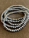 Accessorize In Style Sterling Bracelets *RESTOCKED* 4mm Navajo Pearl Stretch Bracelet