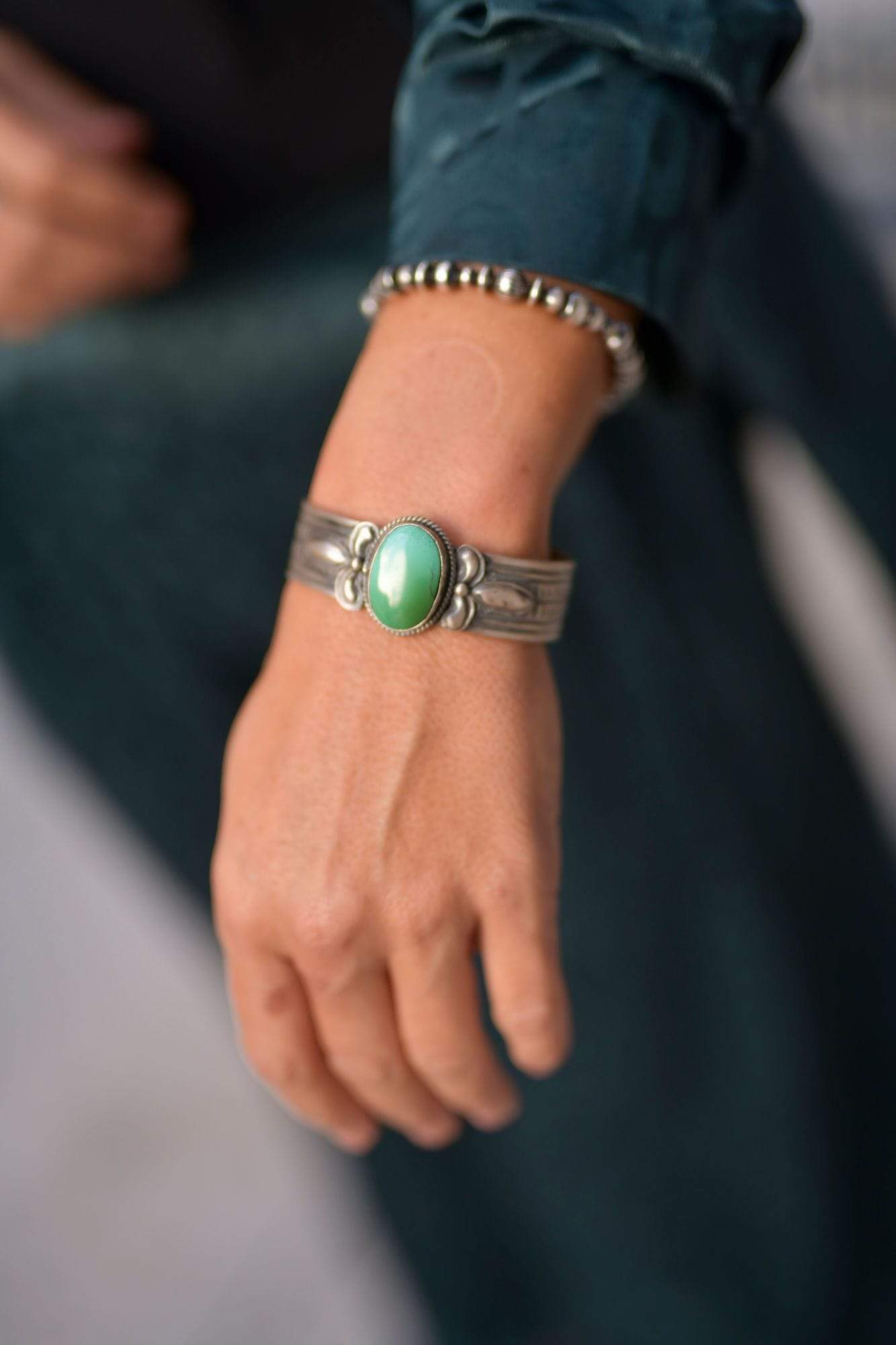 Accessorize In Style Sterling Bracelets Sterling cuff - Jazz Teal blazer