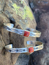 Accessorize In Style Sterling Bracelets Sunset Sterling & Red Coral Cuff