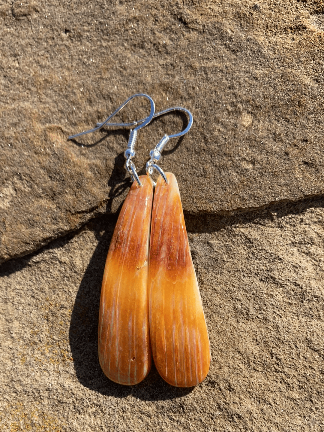 Accessorize In Style Sterling Earrings Bella Orange Spiny Teardrop Earrings