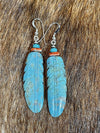 Accessorize In Style Sterling Earrings C Ciara Carved Feather Turquoise Earrings
