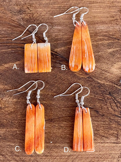 Accessorize In Style Sterling Earrings Courtney Orange Spiny Dangle Earrings