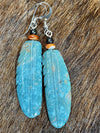 Accessorize In Style Sterling Earrings D Ciara Carved Feather Turquoise Earrings