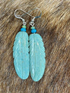Accessorize In Style Sterling Earrings E Ciara Carved Feather Turquoise Earrings
