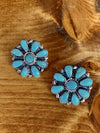 Accessorize In Style Sterling Earrings Kingman Turquoise Cluster Post Earrings