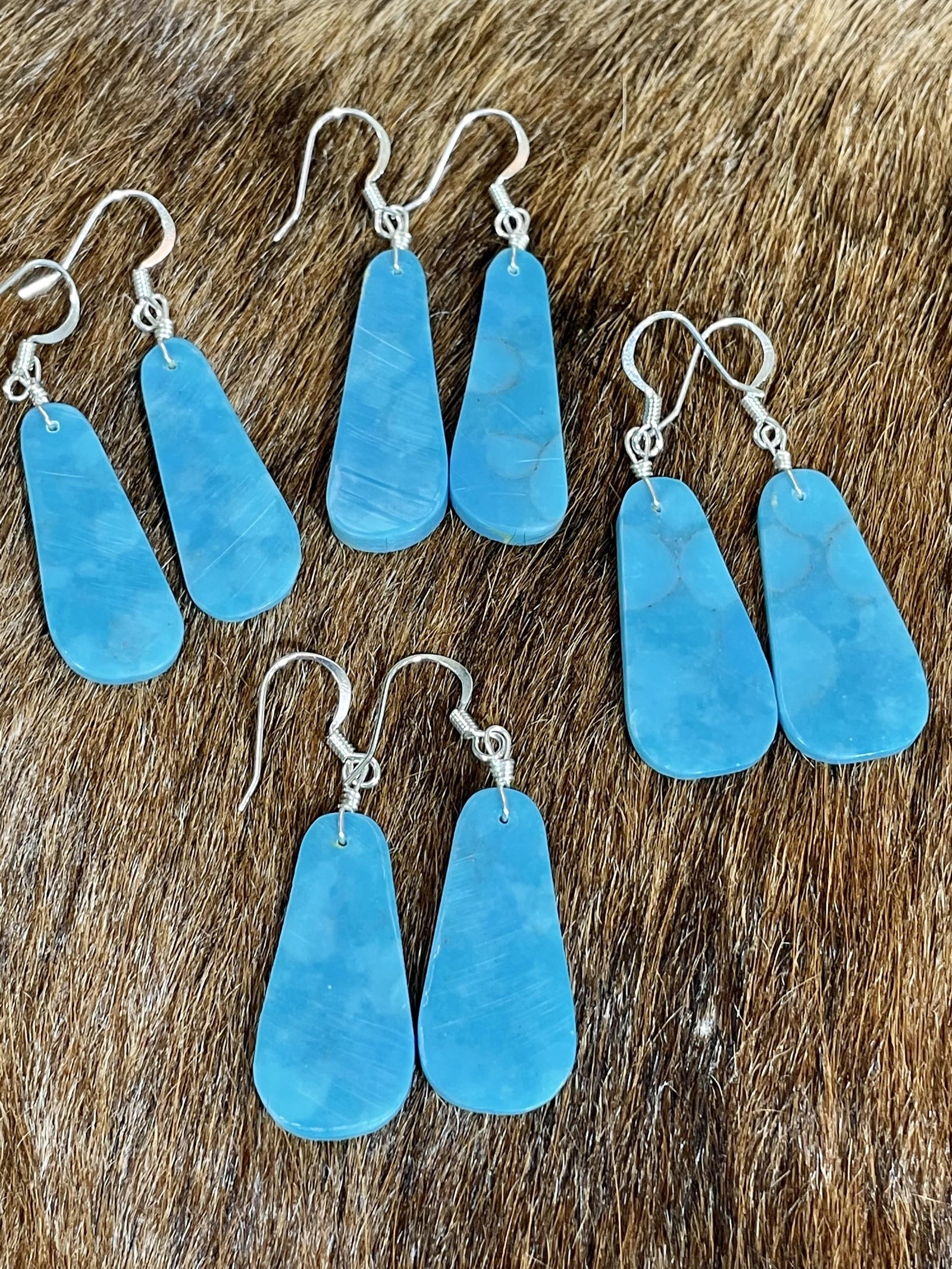 Accessorize In Style Sterling Earrings Mavis Turquoise Teardrop Slab Earrings