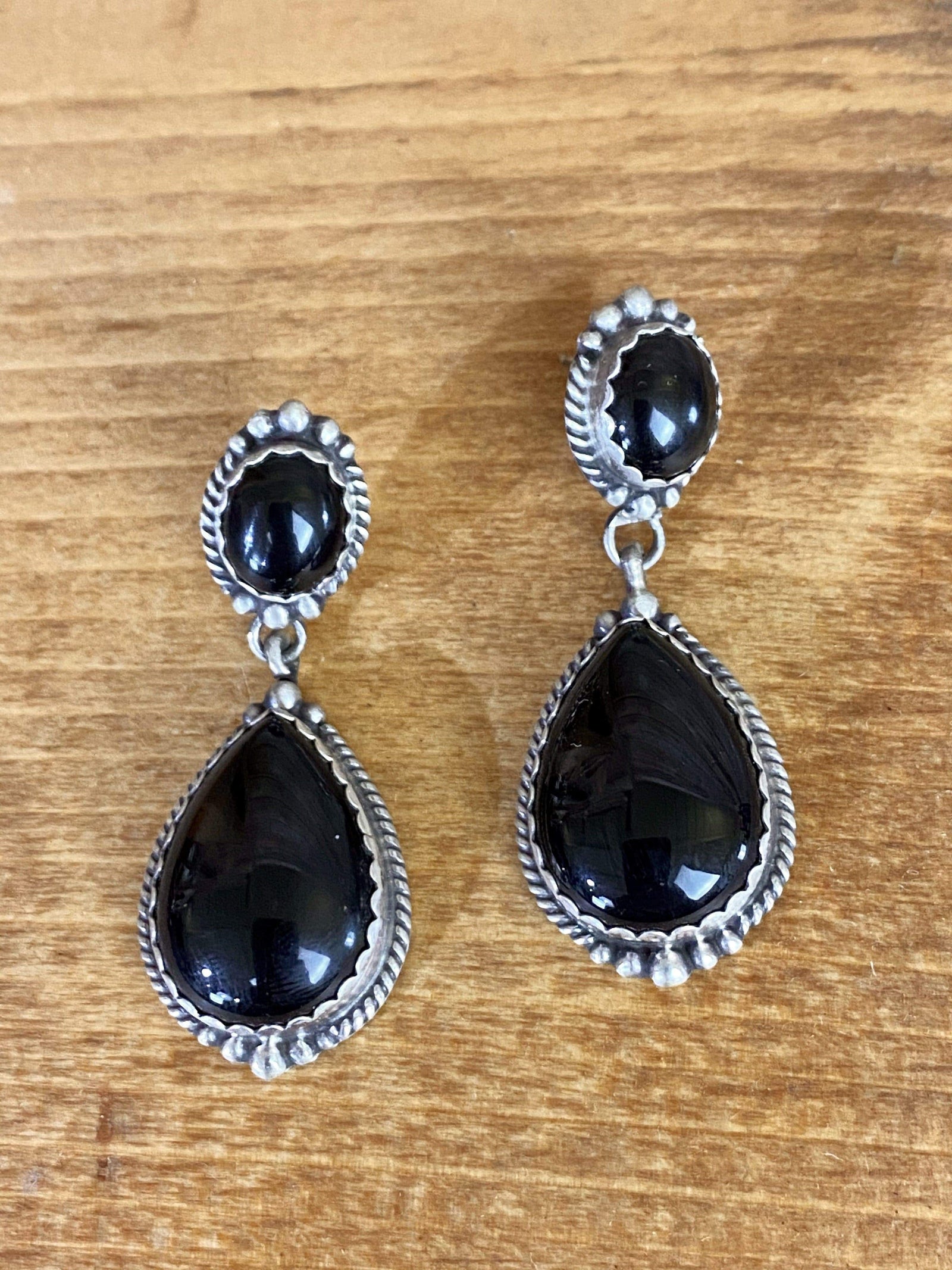 Accessorize In Style Sterling Earrings Onyx Sterling Teardrop Earrings