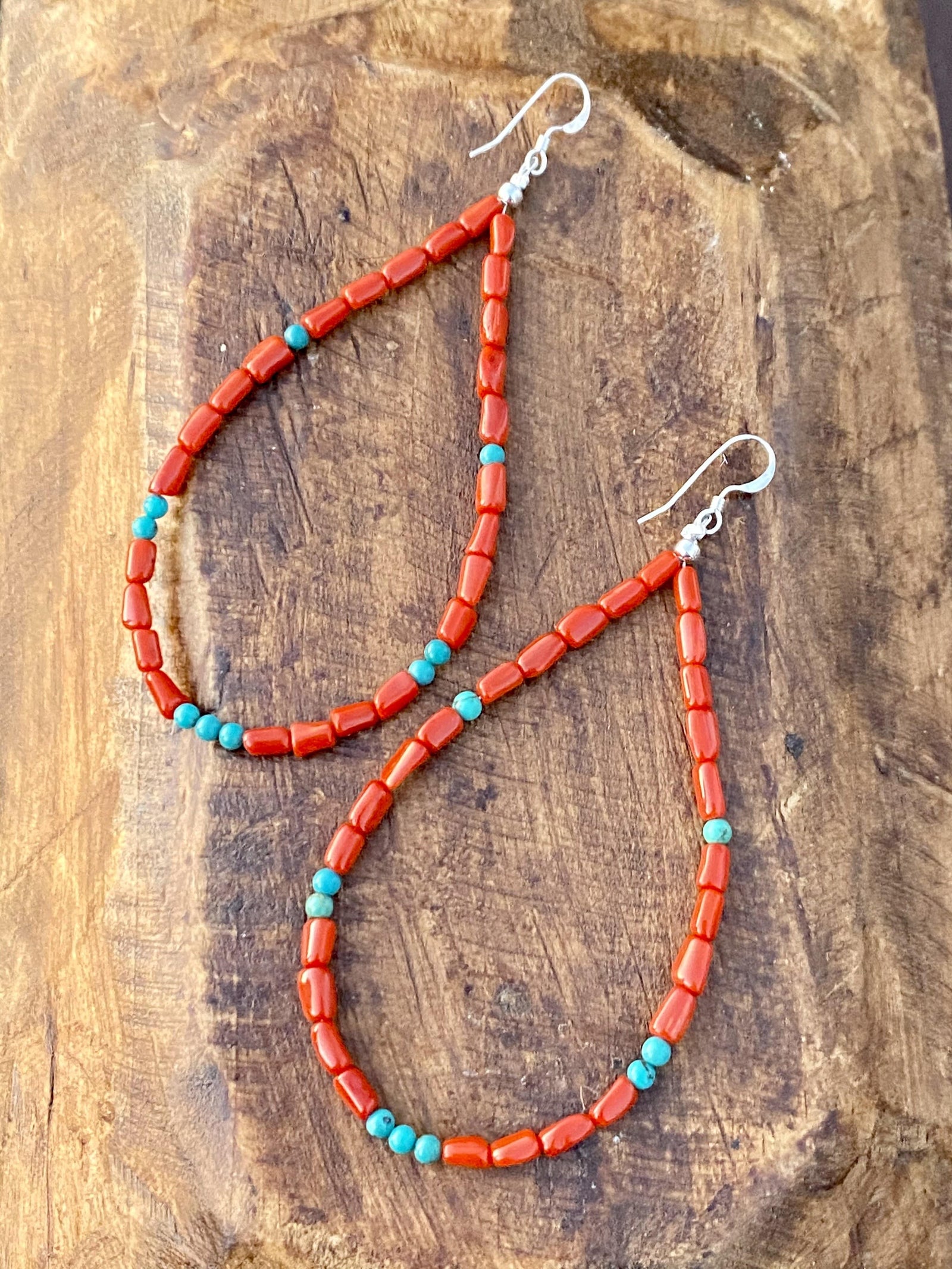 Accessorize In Style Sterling Earrings Sophie Turquoise & Red Beaded Teardrop Earrings