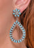 Sterling Zuni Turquoise Cluster Teardrop Earrings